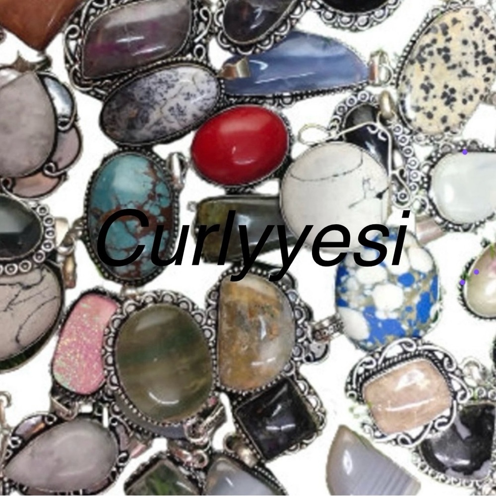 Sterling Silver 925 Natural Gemstone Pendants!!!🔥🔥🔥NO Cancellations 🥰
